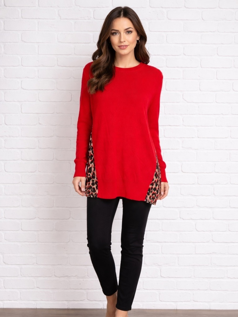 Free People x Sandrine Rose Leopard Oversized Sweater Small boho cozy chic NWT